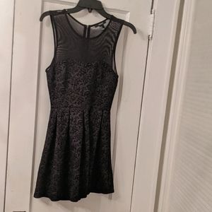Black heart neck-line fit and flare A-line dress